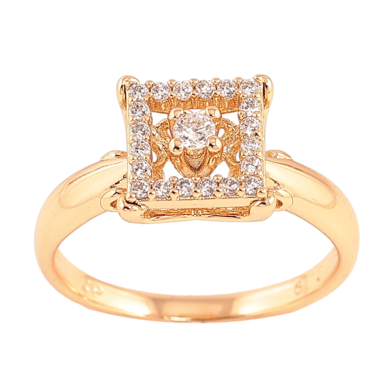 Каблучка Xuping колір позолота 18K візерунок з кристалами фото №1 Каблучка Xuping колір позолота 18K візерунок з кристалами фото №1