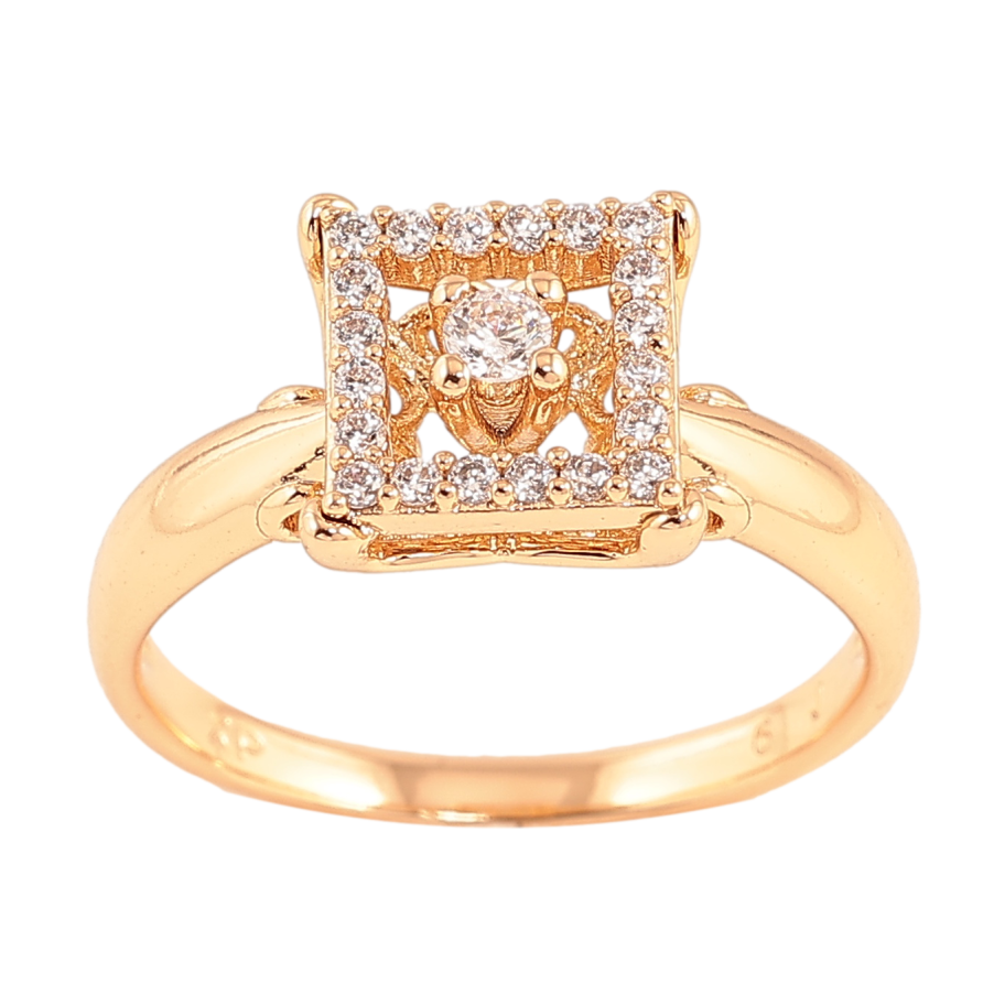 Каблучка Xuping колір позолота 18K візерунок з кристалами фото №1 Каблучка Xuping колір позолота 18K візерунок з кристалами фото №1