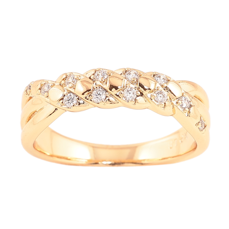 Кольцо Xuping цвет позолота 18K узор с кристаллами фото №1 Кольцо Xuping цвет позолота 18K узор с кристаллами фото №1