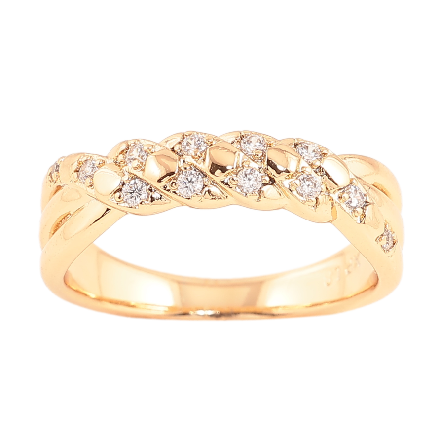 Кольцо Xuping цвет позолота 18K узор с кристаллами фото №1 Кольцо Xuping цвет позолота 18K узор с кристаллами фото №1