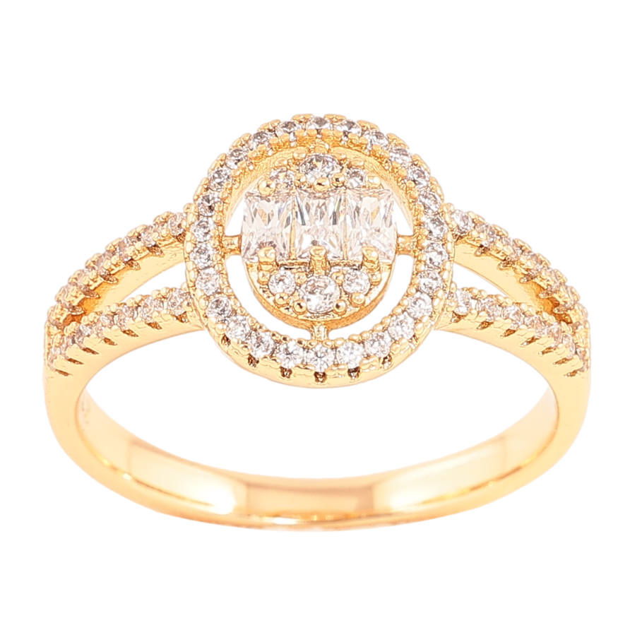 Кольцо Xuping цвет позолота 18K узор с кристаллами фото №1