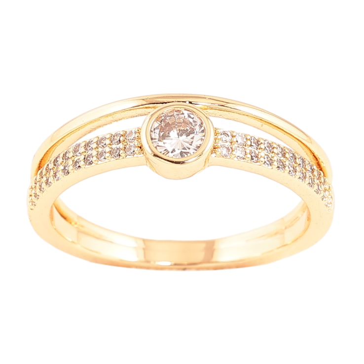 Каблучка Xuping колір позолота 18K візерунок з кристалами фото №19