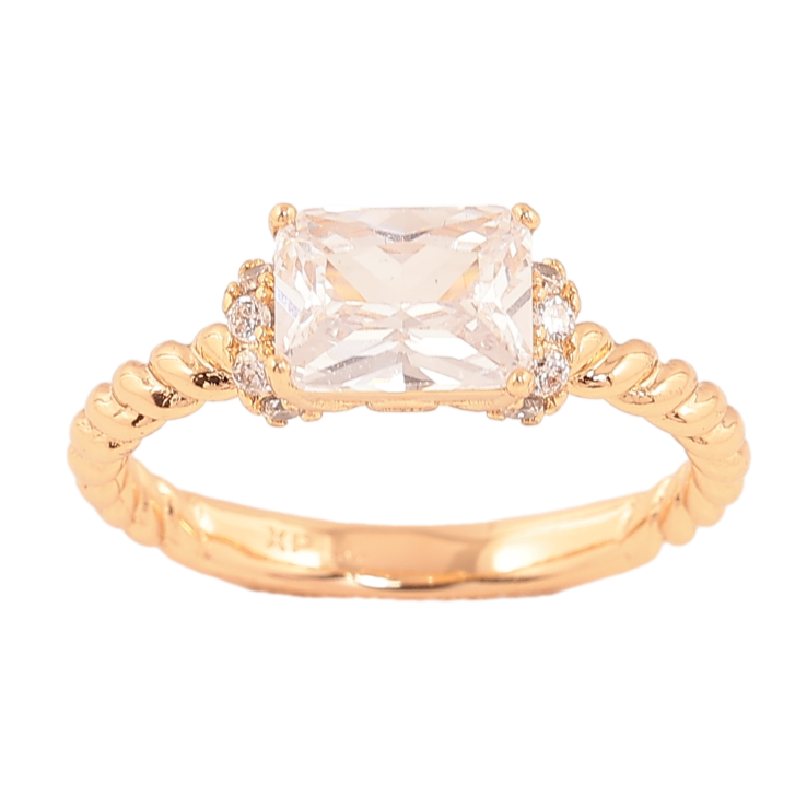 Кольцо Xuping цвет позолота 18K узор с кристаллами фото №24