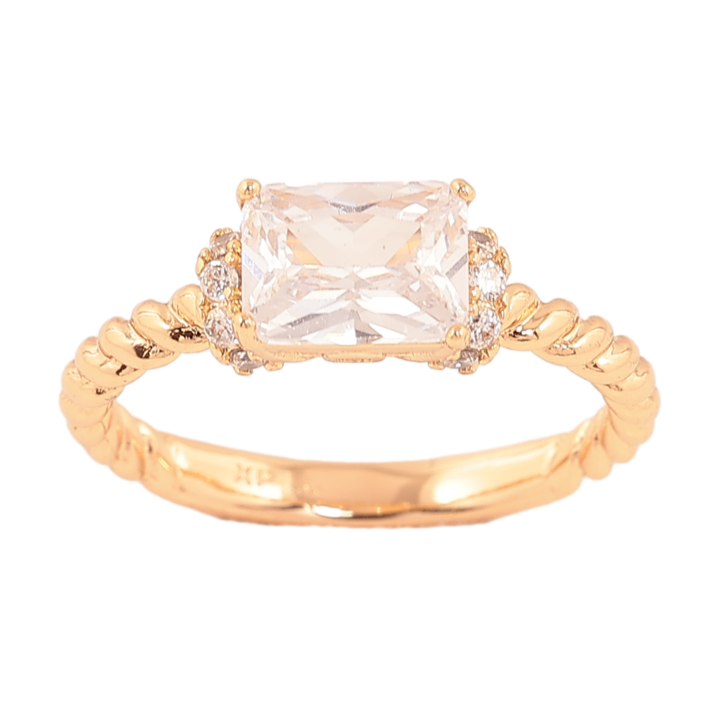 Кольцо Xuping цвет позолота 18K узор с кристаллами фото №1 Кольцо Xuping цвет позолота 18K узор с кристаллами фото №1