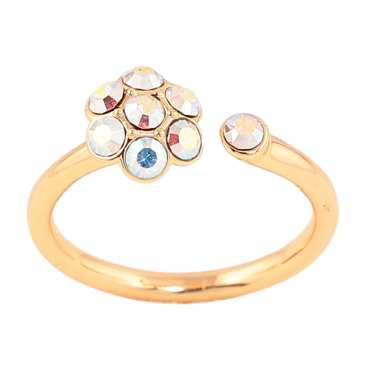 Каблучка Xuping колір позолота 18K з кристалами Swarovski квіточка фото №5