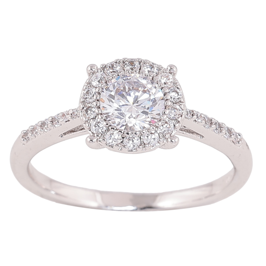 Каблучка Xuping колір родій візерунок з кристалами фото №1