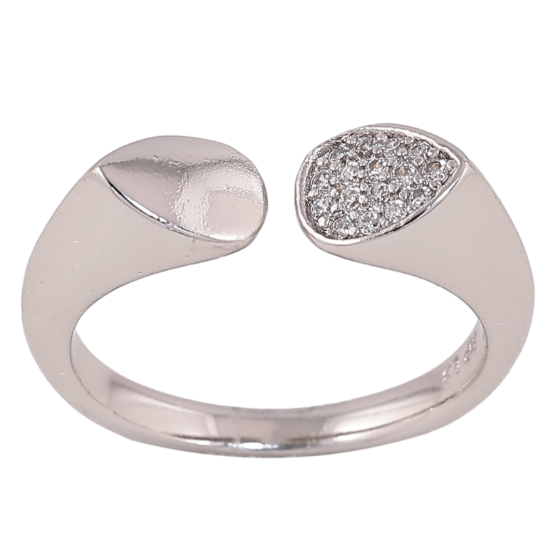 Кольцо Xuping цвет родий инкрустация кристаллами фото №1