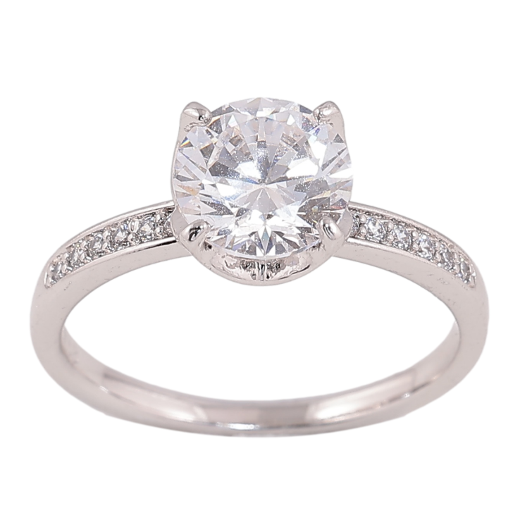 Кольцо Xuping цвет родий кристалл фото №16