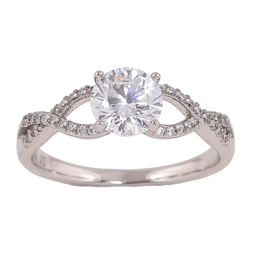 Каблучка Xuping колір родій візерунок з кристалами фото №1