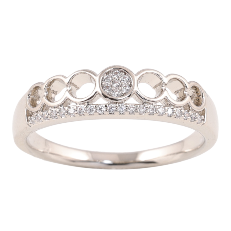 Кольцо Xuping цвет родий узор с кристаллами фото №18