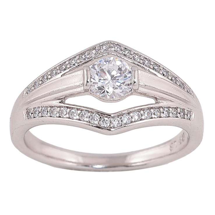 Кольцо Xuping цвет родий узор с инкрустацией кристаллами фото №7