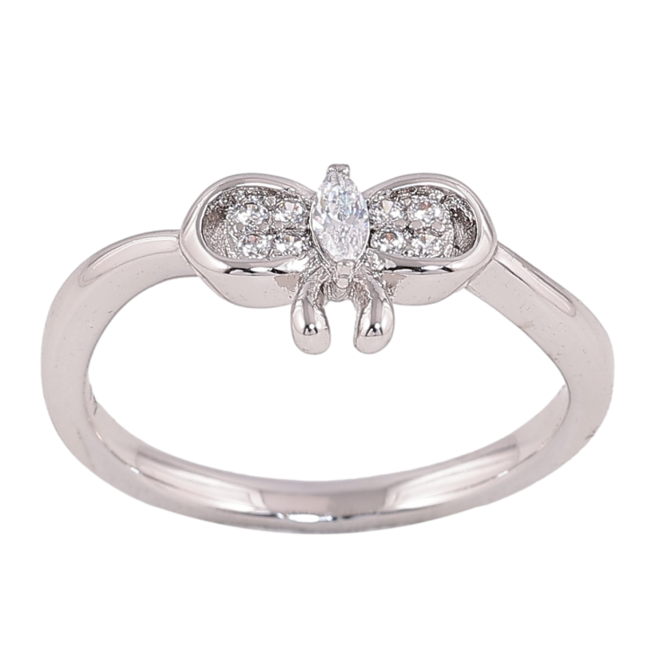 Каблучка Xuping колір родій бант з кристалами фото №21 Каблучка Xuping колір родій бант з кристалами фото №21