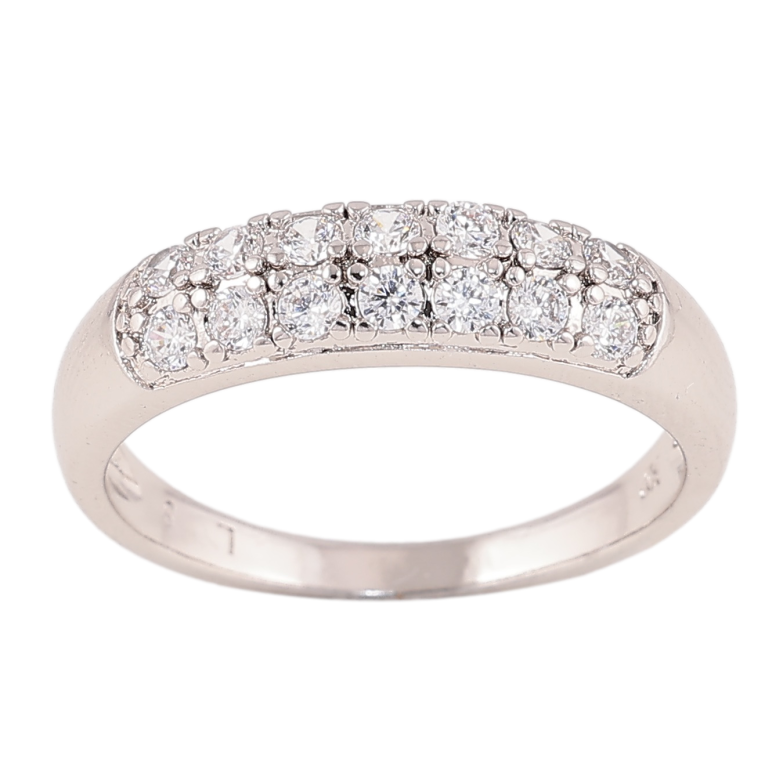 Кольцо Xuping цвет родий узор с кристаллами фото №1 Кольцо Xuping цвет родий узор с кристаллами фото №1