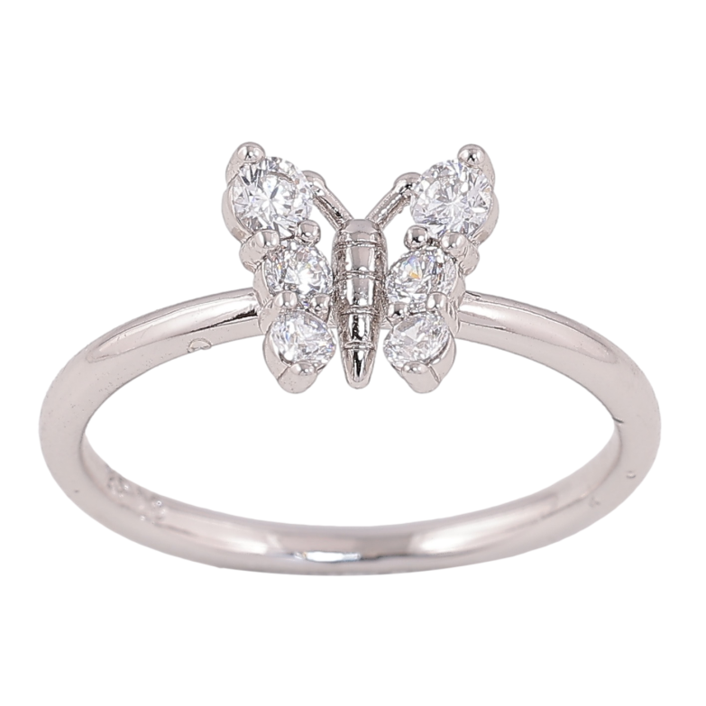 Каблучка Xuping колір родій кришталевий метелик фото №1