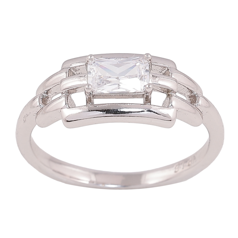 Кольцо Xuping цвет родий узор с кристаллами фото №2