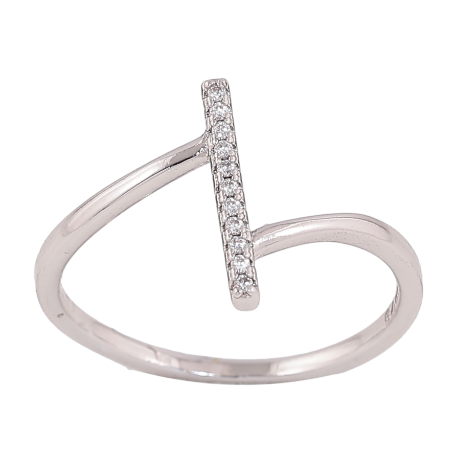 Каблучка Xuping колір родій візерунок з кристалами фото №1