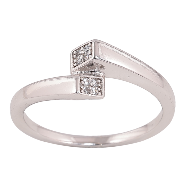 Кольцо Xuping цвет родий узор с кристаллами фото №2