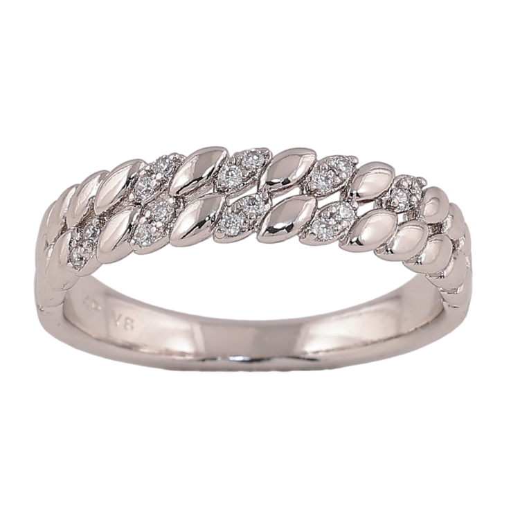 Кольцо Xuping цвет родий узор с кристаллами фото №13