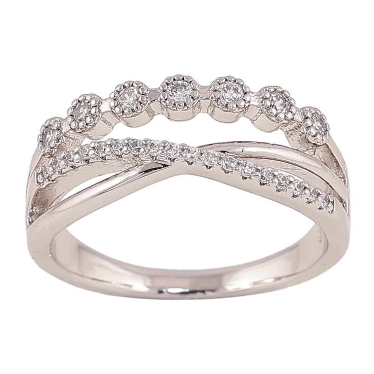 Каблучка Xuping колір родій візерунок з кристалами фото №14