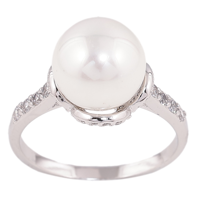 Кольцо Xuping цвет родий жемчужина фото №1 Кольцо Xuping цвет родий жемчужина фото №1