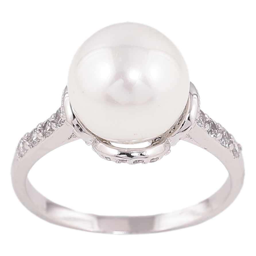 Кольцо Xuping цвет родий жемчужина фото №1