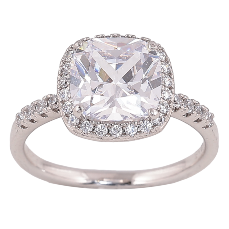 Кольцо Xuping цвет родий кристальный блеск фото №3