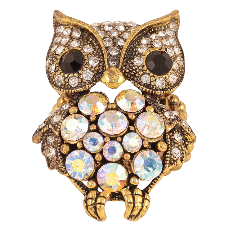 Каблучка на гумці "Сова зі стразами" вільний розмір від 17 фото №22