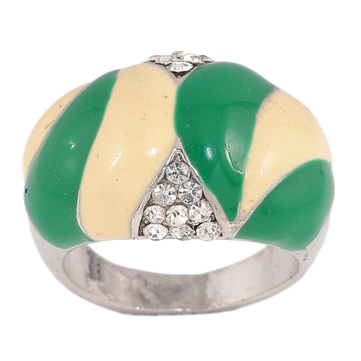 Каблучка "Візерунок емаллю зі стразами" р. 17.5 фото №10