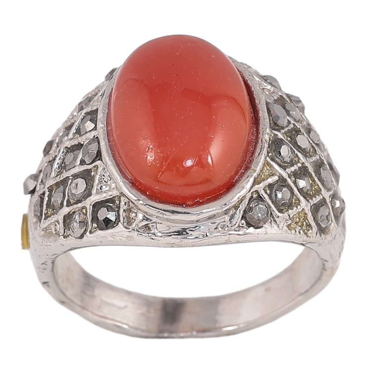 Каблучка "Червона вставка та стрази" р. 19 фото №9