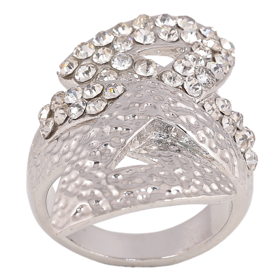 Каблучка "Візерунок зі стразами" р. 18 фото №1