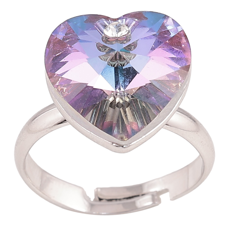 Кольцо Xuping цвет Родий с кр-ми Swarovski "Кристальное сердце Paradise Shine" фото №1