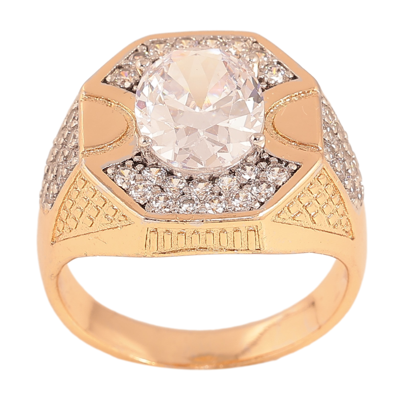 Перстень Xuping цвет Позолота 18К+Родий "Узор с кристаллами" фото №1