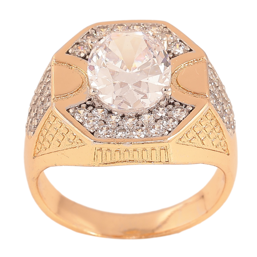 Перстень Xuping цвет Позолота 18К+Родий "Узор с кристаллами" фото №1