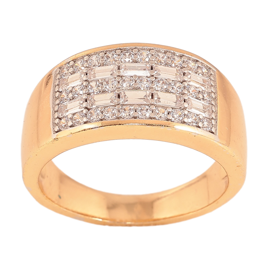 Перстень Xuping цвет Позолота 18К+Родий "Узор с кристаллами" фото №1