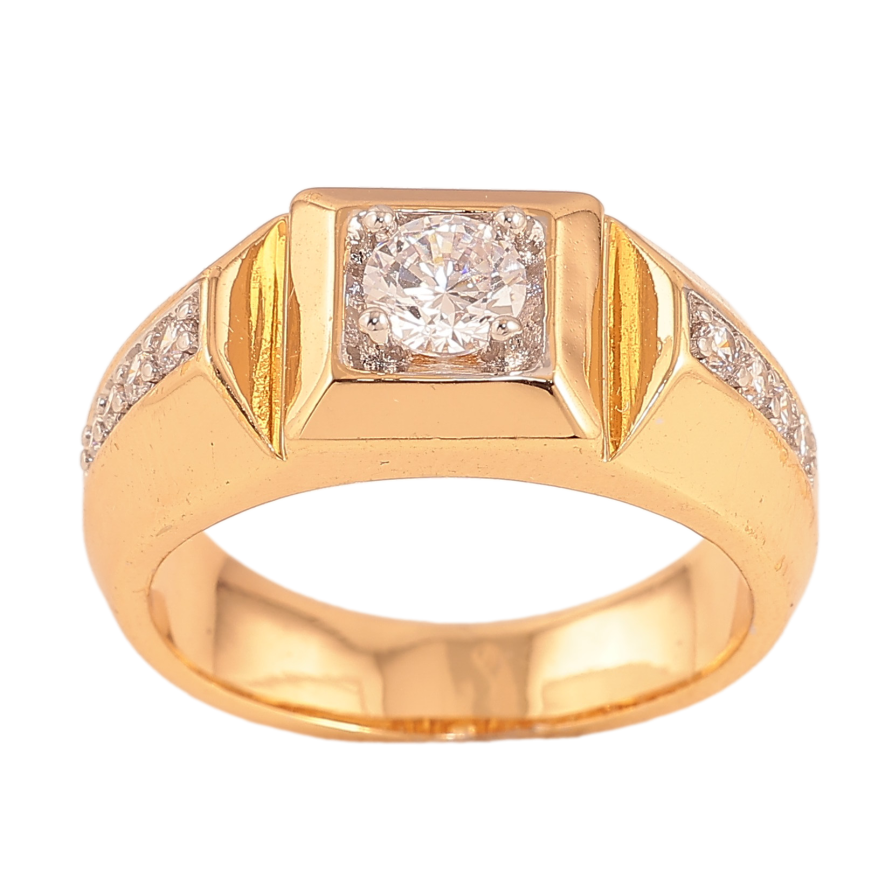 Перстень Xuping колір Позолота 18К+Родій "Візерунок з кристалами" фото №1