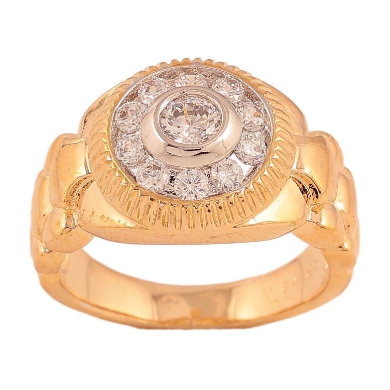 Перстень Xuping колір Позолота 18К+Родій "Візерунок з кристалами" фото №1