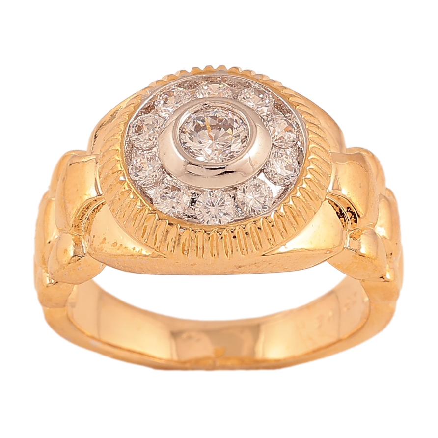 Перстень Xuping цвет Позолота 18К+Родий "Узор с кристаллами" фото №1