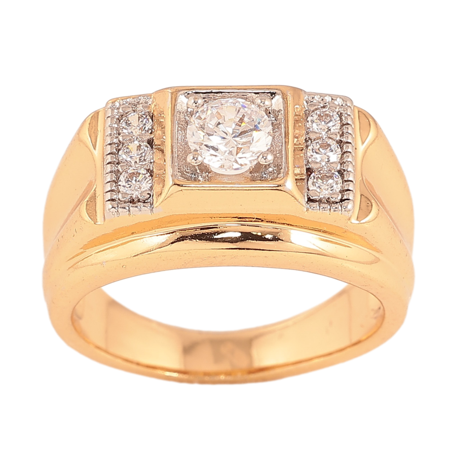 Перстень Xuping колір Позолота 18К+Родій "Візерунок з кристалами" фото №1