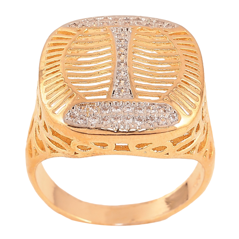 Перстень Xuping колір Позолота 18К+Родій "Купол із візерунком кристалами" фото №1 Перстень Xuping колір Позолота 18К+Родій "Купол із візерунком кристалами" фото №1