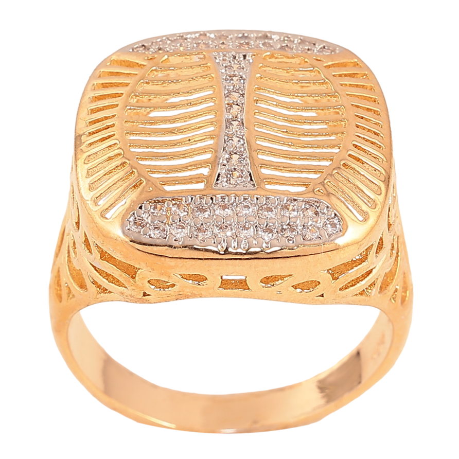 Перстень Xuping колір Позолота 18К+Родій "Купол із візерунком кристалами" фото №1 Перстень Xuping колір Позолота 18К+Родій "Купол із візерунком кристалами" фото №1