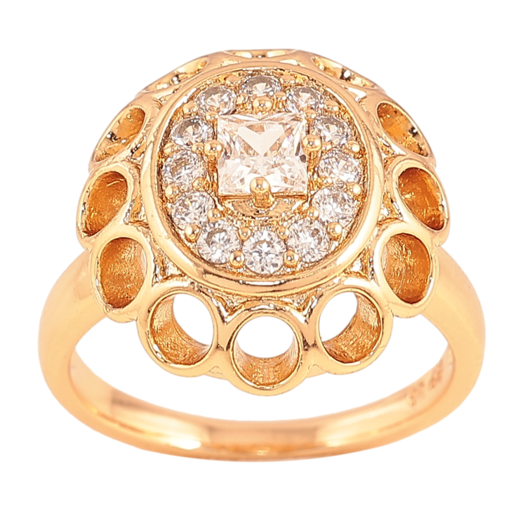 Кольцо  Xuping цвет Позолота 18K "Узор с  кристаллами"  фото №8