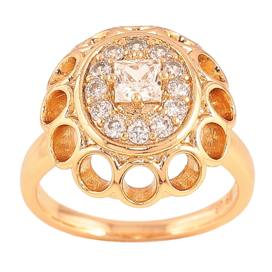 Кольцо  Xuping цвет Позолота 18K "Узор с  кристаллами"  фото №1