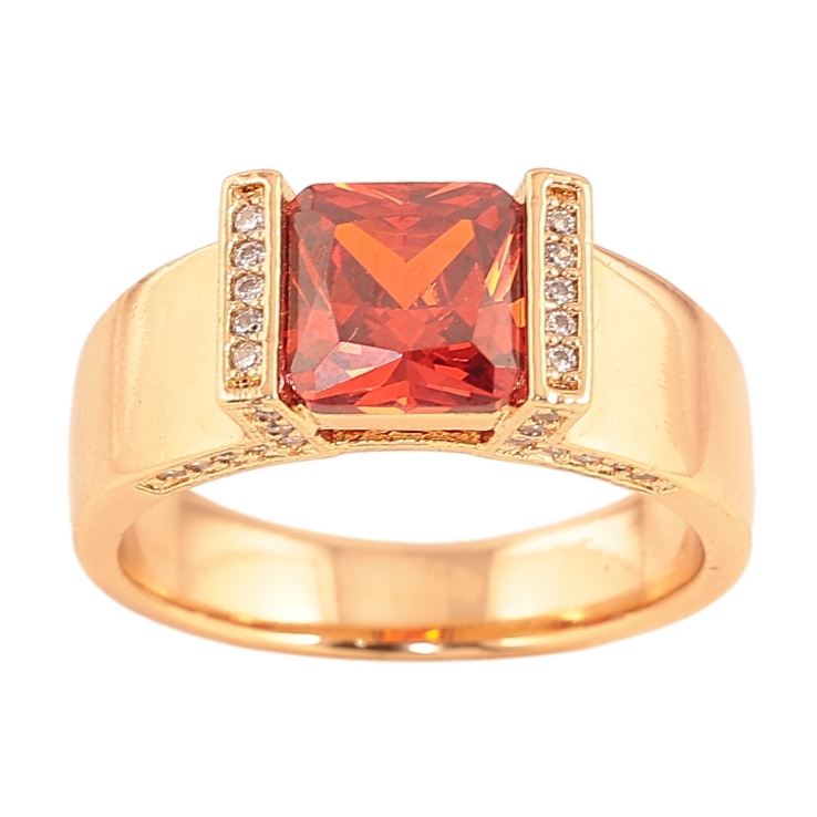 Перстень Xuping цвет Позолота 18K "Узор с  красными кристаллами"  фото №9