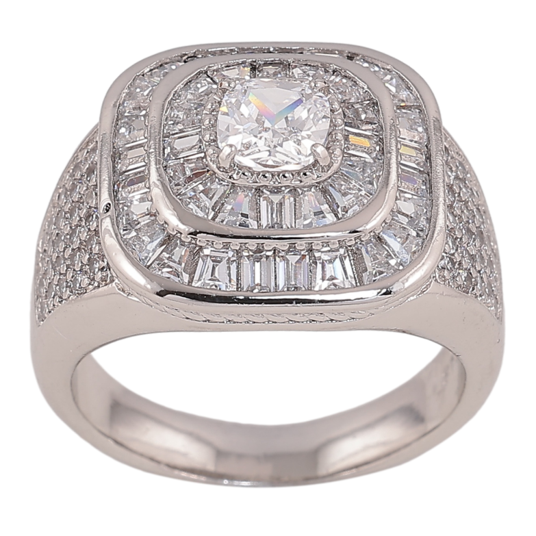 Перстень Xuping колір родій інкрустація кристалами фото №1