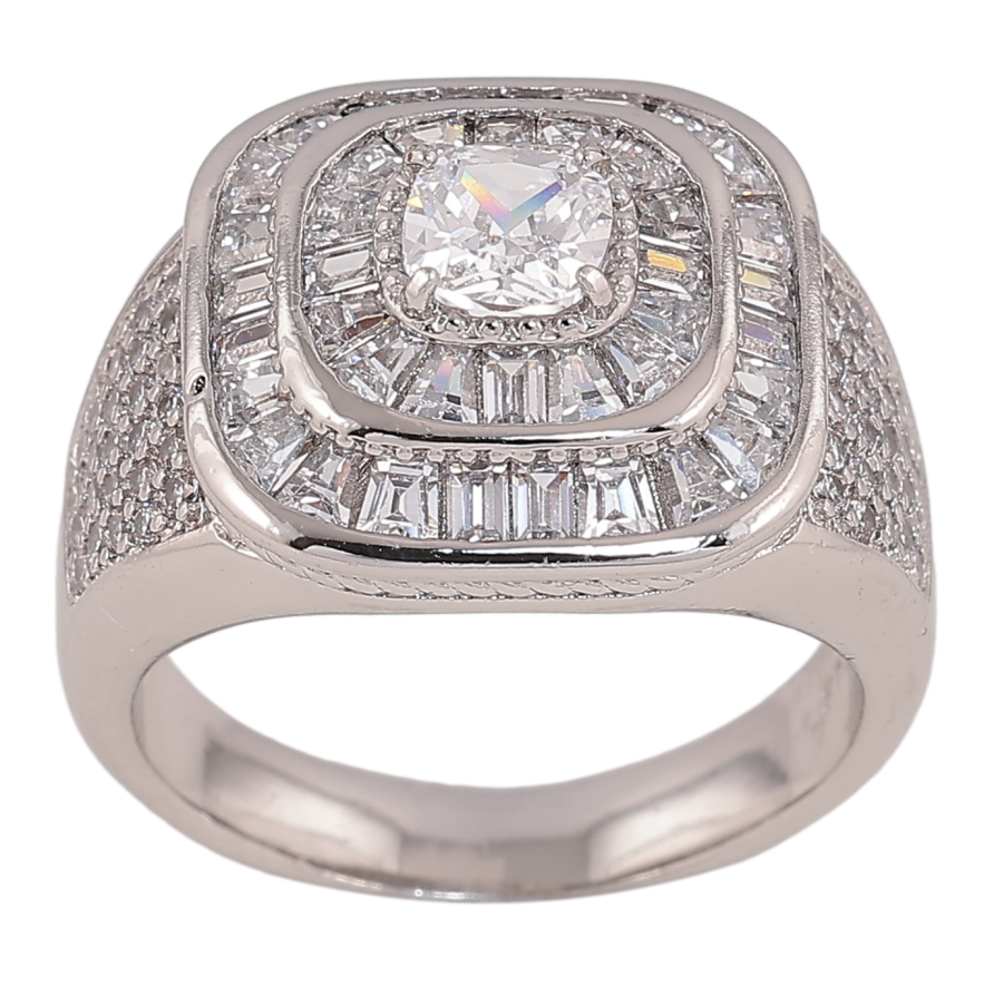 Перстень Xuping колір родій інкрустація кристалами фото №1