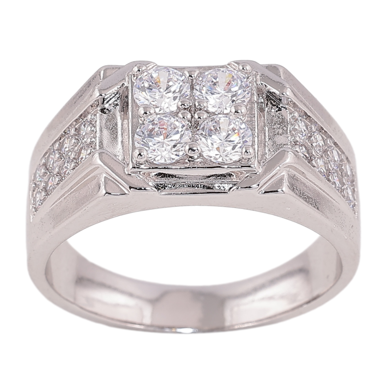 Перстень Xuping цвет родий узор с кристаллами фото №1 Перстень Xuping цвет родий узор с кристаллами фото №1