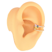 Серьги Xuping  цвет Позолота 14K каффы "Узор с цветными кристаллами" фото №3