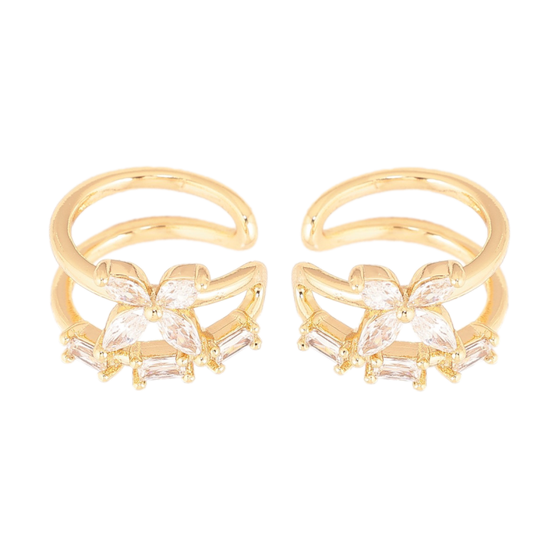 Серьги Xuping цвет Позолота 14K каффы "Узор с кристаллами" фото №2