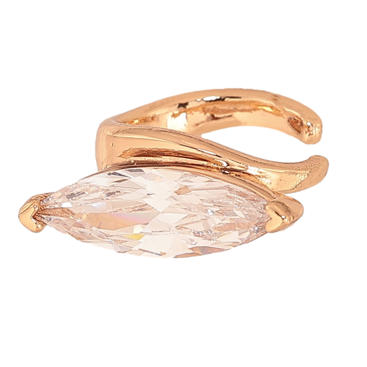 Сережки Xuping колір Позолота 18К моно-каффа "Кристал Маркіз" (1шт) фото №17