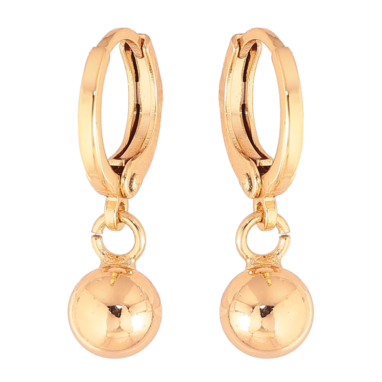 Сережки Xuping колір Позолота 18K підвіски на колечках "Кульки" ø 6мм фото №1